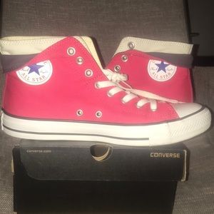 Double tongue high top converse